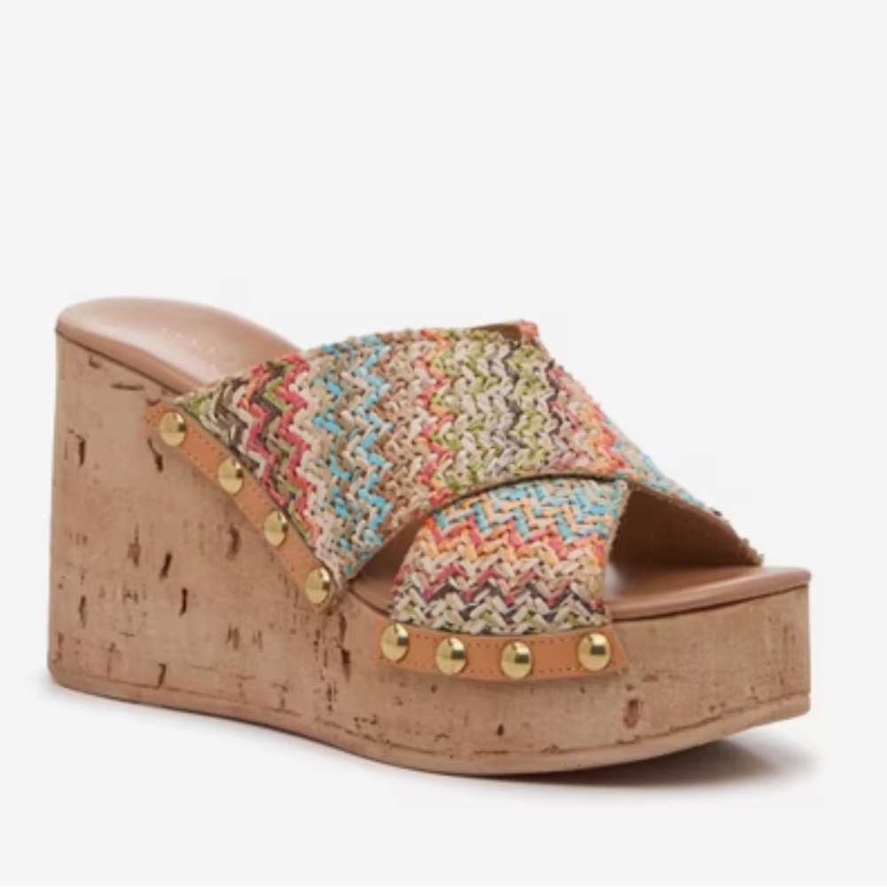 NEW Anna Luisa Capri Wedge Sandals Multicolor Woven Missoni imitation Size 10